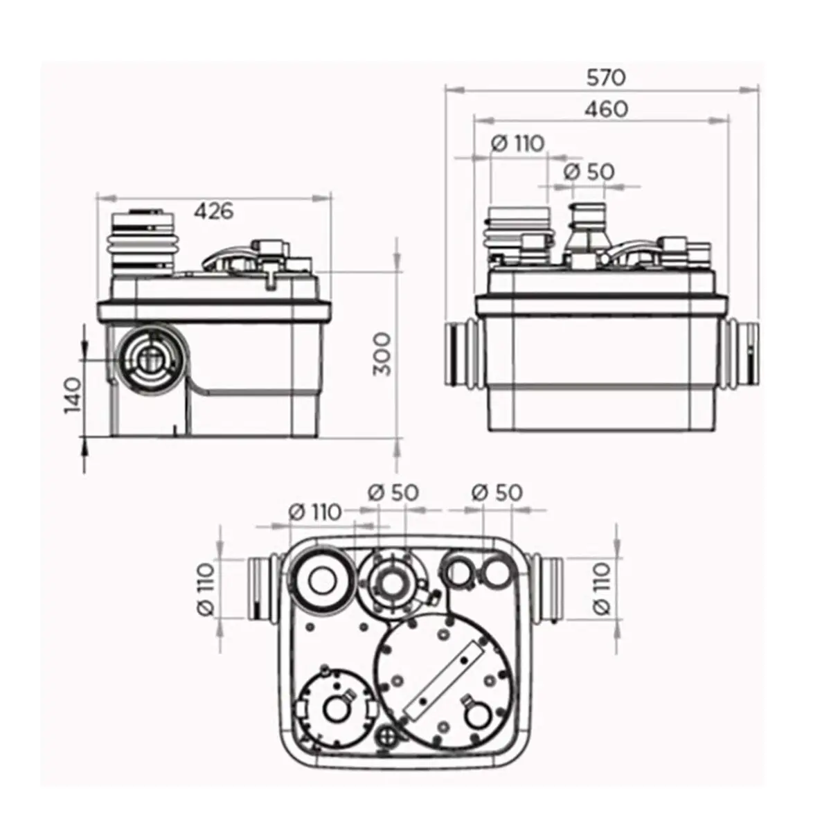 Stazione di solevamento SFA SANICUBIC 1 con trituratorie per ACQUE SCURE - per toilette, bagni, cucine o lavanderie - Image 3