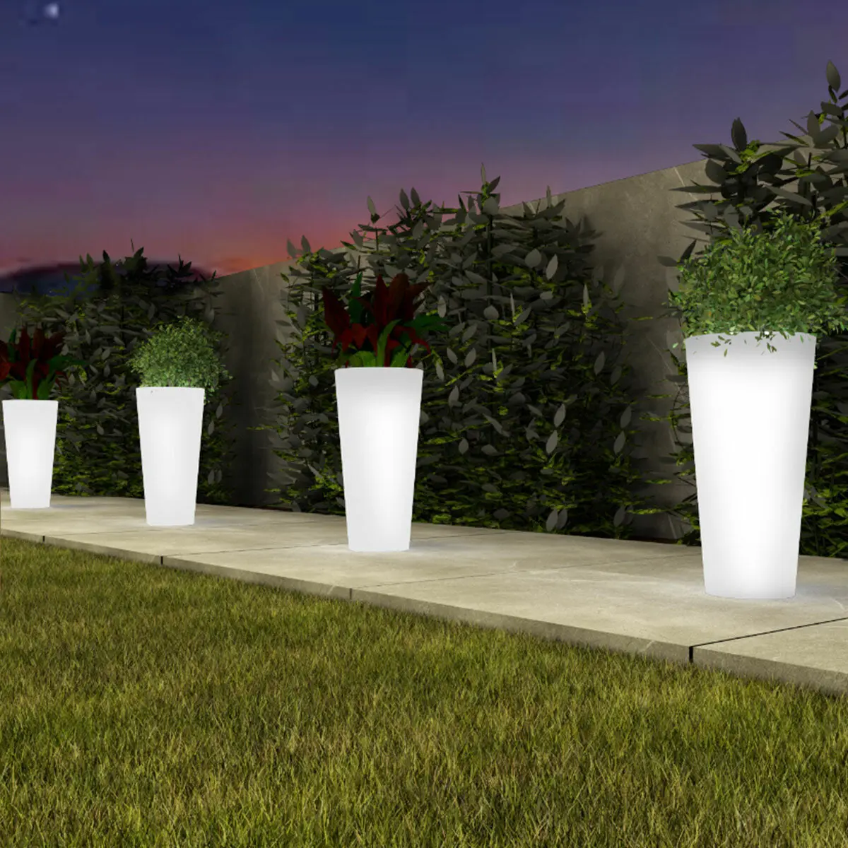 Vaso luminoso Arkema Tondo 102 SL in resina LLDPE rotondo 102 cm - Image 4
